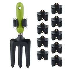 Relaxdays Porte-outils jeu de 10,rouleaux de caoutchouc à coincer, support balai mural universel, jardin,en fer gris