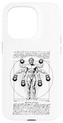 Allenamento in palestra per uomo vitruviano Leonardo Da Vinci Kettlebell Lift Custodia per iPhone 15 Pro