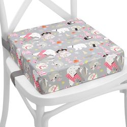 Fotel podwyższający Krzesło dziecięce 33x33x8 cm - Poduszka siedziska Poduszka na krzesło dziecięce Fotelik dziecięcy Poduszka podwyższająca Poduszka siedziska Poduszka na krzesło Zwierzęta szary