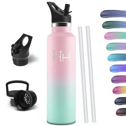 HoneyHolly Borraccia Termica 1 Litro, Senza BPA, Borraccia Termica, Sottovuoto a Doppia Parete, Bottiglia Termica, 18/8 Acciaio Inox, Borracce Termiche, Borraccia per Palestra, Sport, Bici