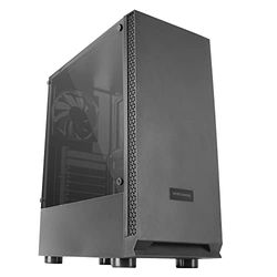 Mars Gaming MCN2, Caja PC Gaming ATX, Ventana Lateral Completa, Rejilla Delantera, Diseño Cámara Dual, Ventilador Trasero 12cm, Negro