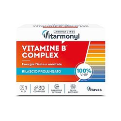 VITARMONYL - VITAMINE B - Integratore a rilascio prolungato per il metabolismo energetico - Con tutte le vitamine del gruppo B - Registrato Ministero della Salute - Confezione da 30 compresse - 21 g