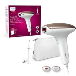 Philips Lumea IPL-ontharingapparaat 7000-serie - ontharingsapparaat met Satine Compact pen-trimmer, 2 opzetstukken voor lichaam en gezicht, voor gebruik met snoer (model BRI921/00)