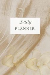 Minimalistic Daily & Weekly Beige & White Academic Planner For Students ,Teachers , Home and Office, Undated,Paperback