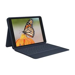 Logitech Rugged Combo 3 iPad Keyboard Case with Smart Connector for iPad (7th, 8th, and 9th generation), QWERTY UK English Layout - Classic Blue