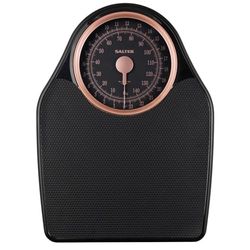 Salter 145 RGFEU16 Báscula mecánica - estilo de consulta médica, peso hasta 150 kg, dial fácil de leer, puntero giratorio, gran plataforma, alfombrilla de vinilo texturizada, sin pilas, oro rosa