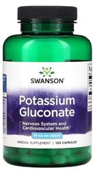 Swanson - Potassium Gluconate, 99mg | Electrolyte and Heart Health - 100 Capsules