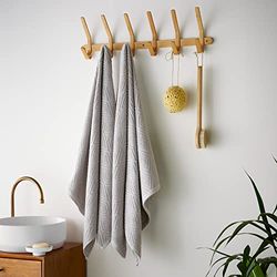 Catherine Lansfield Diamond Geo - Coppia di lenzuola da bagno in cotone, 90 x 140 x 2 cm, colore: Grigio