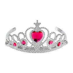 Widmann 09789 Tiara med ädelstenar för barn, flickor, silver/rosa, en storlek