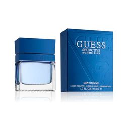 GUESS Seductive Blue, Eau de Toilette för män, träig orientalisk parfym, frisk och kryddig doft, långvarig, 50 ml