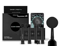 Candore - Spazzola Responsabile Carbon One | Kit Teeth&Face - Per Oral-B Spazzolino da denti Elettrico | Programma di Riciclatura | Imballaggio senza Plastica | Corpo Nero Intenso