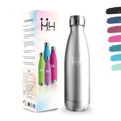Borraccia Termica, 750 ml Senza BPA, Borraccia, Isolamento Sottovuoto a Doppia Parete, Borraccia Acciaio Inox, 18/8 Acciaio Inossidabile, Bottiglia Termica per Campeggio, Palestra - Vero Colore