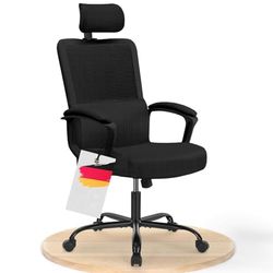 DUMOS Chaise de Bureau Ergonomique - Une Chaise de Bureau avec accoudoirs Confortables, équipée d'un Soutien Lombaire Confortable et d'un Repose-Pieds - Convient pour la Maison