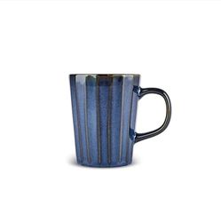 KARACA Daniel Stoneware Ceramic Mug with Handle, Large Tea Cups and Coffee Mugs, Ideal Coffee Cup for Serving Latte, Cappuccino, Navy, 410ml, Single
