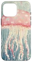 Pink Jellyfish Watercolor Painting Case for iPhone 16 Pro Max