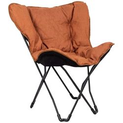 Bo-Camp Silla de Mariposa Himrod Camping Jardín Lounge Silla Sillón Silla Plegable Clay