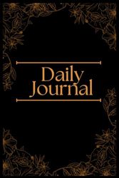 Decorative Daily Notepad / Journal 6 x 9 inch / Black & Orange Cover