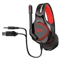 CTesports Cortek Quasar Gaming - Auriculares de Diadema con LED Rojos