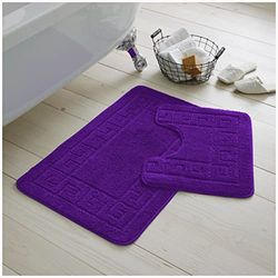 GC GAVENO CAVAILIA Lot de 2 Tapis de Salle de Bain lavables, Extra absorbants, antidérapants, Super Doux, Violet, Standard (50 x 80, 50 x 40 cm)