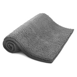 SHACOS Tapis de Bain antidérapant et antidérapant, Chenille Absorbant l'eau, Gris, 40 x 60 cm