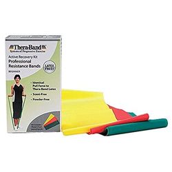 THERABAND Set di fasce di resistenza, fascia elastica professionale senza lattice per esercizi della parte superiore e inferiore del corpo, allenamento della forza, terapia, pilates, riabilitazione,