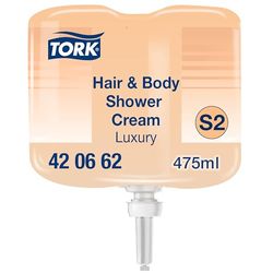 Tork Gel de Ducha Mini para Cuerpo y Cabello 3 en 1 Luxury S2, Aroma Argán y Vainilla, 475 ml, 420662