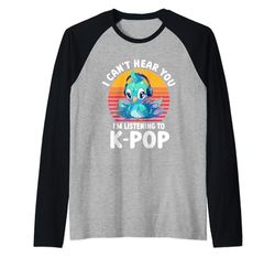 No puedo oírte, estoy escuchando mercancía de K-pop Peacock Camiseta Manga Raglan