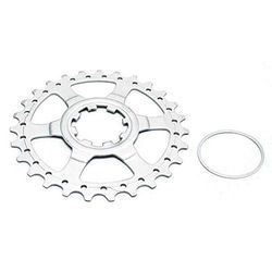 Cicli Bonin Unisex's Fac Miche Pinions sista position 10 V Shimano 28 tänder ring, silver, en storlek
