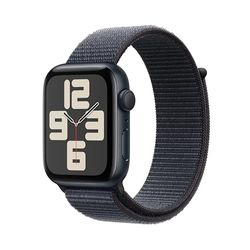 Apple Watch SE (2ª gen.) GPS 44 mm Smartwatch con cassa in alluminio Mezzanotte e cinturino Sport Loop Inchiostro. Tracker per fitness e sonno, app Battito, Rilevamento incidenti, Carbon Neutral