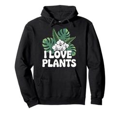 Amo le piante Monstera Orchid Design Felpa con Cappuccio