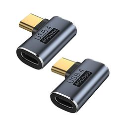 JRLinco Lot de 2 adaptateurs USB C mâle vers Femelle coudés à 90 degrés pour Transfert de données Compatible avec Samsung, MacBook et Autres appareils USB-C