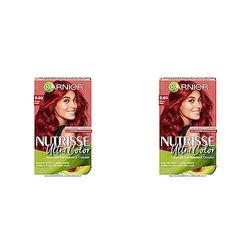 Garnier Nutrisse Ultra Color, Permanent Hair Dye, Intense Colour, For All Hair Types, 6.60 Fiery Red (Pack of 2)