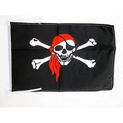 AZ FLAG Drapeau Pirate Foulard Rouge 45x30cm - PAVILLON Corsaire avec Bandana 30 x 45 cm Haute qualité
