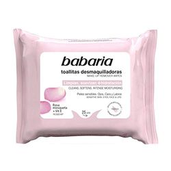 Babaria Unisex Toallitas Desmaquillantes BABARIA ROSA MOSQUETA MAKE UP REMOVING TOWELS 25UN, Black, One Size UK
