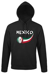Supportershop – Sudadera con Capucha México Hombre, Negro, FR: S (Talla del Fabricante: S)