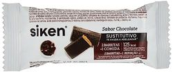 SIKEN barrita sustitutiva - Barrita de chocolate 40g, Rico en fibra, vitaminas y minerales, 2 barritas sustituyen 1 comida,125 Kcal/barrita