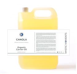 Mystic Moments | Canola (Rapeseed) Carrier Oil Organic 5 litres | Cold Pressed | Moisturiser for Skin & Hair | Vitamins E & K | Light Texture | Massage Base Oil | 100% Pure & Natural | Vegan GMO Free
