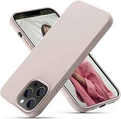 CALOOP Flytande silikonfodral designat för iPhone 13 Pro Max-fodral, ultratunt stötsäkert skyddande silikonfodral med mjukt reptåligt mikrofiberfoder, 6,7 tum