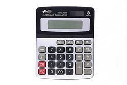 Calcolatrice da tavolo in plastica con tutte le funzioni necessarie per la scuola, il lavoro e la casa. 115 x 140 mm