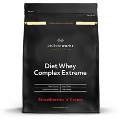 THE PROTEIN WORKS Protéine pour maigrir extreme | Shake diététique pauvre en graisses et en calories | Riche en vitamines et minéraux | Fraise à la Crème | 1kg