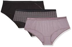 DIM Dames Les Pockets Coton Couleurs & Motieven x3 Slips, Lot Noir Logo, 46/48 (Pack van 3), Lot Noir Logo