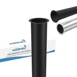 kör4u K12881 Tubo di Immersione Allungato, Nero Opaco, langes Tauchrohr 300mm