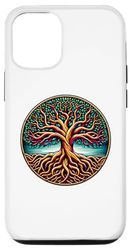 Carcasa para iPhone 14 Pro Colorido árbol de la vida nórdico Yggdrasil