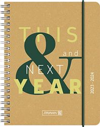 BRUNNEN Diario scolastico "This&Next" 2023/2024, 2 pagine = 1 settimana A6, colore naturale