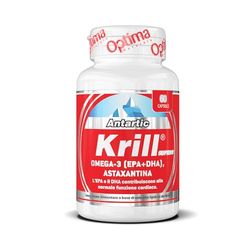 OPTIMA NATURALS Antartic Krill Superb 60 capsules complément alimentaire à base d'extrait de crustacé krill. Riche en acides gras oméga-3 (EPA et DHA)