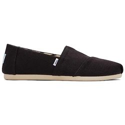 TOMS Alpargata, Mocasín Plano Mujer, Black Wide Recycled Cotton Canvas, 37 EU Ancho