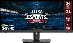 MSI Optix MPG341QR Monitor Gaming 34" flat, Display 21:9 UWQHD (3440 X 1440), IPS, 144Hz, 1ms (MPRT), HDMI 2.0, HDR 400, NVIDIA G-Sync Compatibile, VESA 100x100, MSI Center e Gaming Intellicence