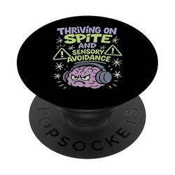 Humor neurodivergente TDAH Meme Disfunción Ejecutiva Rabia PopSockets PopGrip Adhesivo