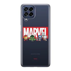 ERT GROUP mobiltelefonfodral för Samsung M53 5G originalt och officiellt licensierat Marvel mönster 009 optimalt anpassad till formen på mobiltelefonen, gedeeltelijk transparant