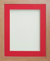 Frame Company Allington Beech Photo Frame with Red Mount, 20x16 for 15x10 inch, fitted with perspex